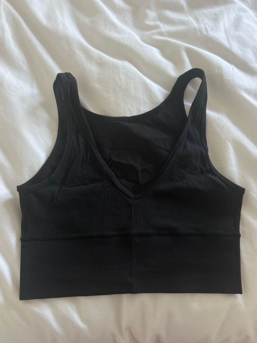 Lululemon Black Ribbed V-Neck Crop Bralette